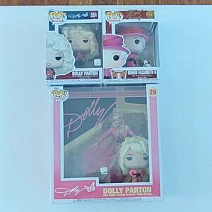 Funko Pop Dolly Parton Bundle Backwoods Barbie Album #29, '77 Tour #351 & Queen